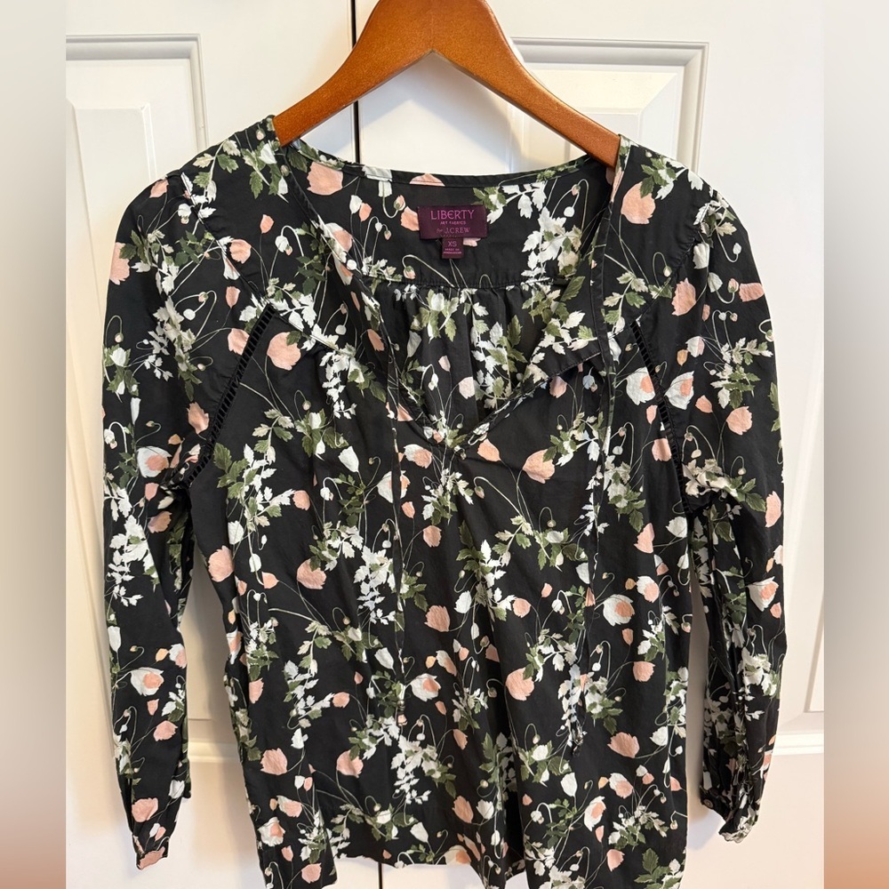J.Crew Point Sur peasant top in Liberty poppy dream print size XS - Picture 2 of 10